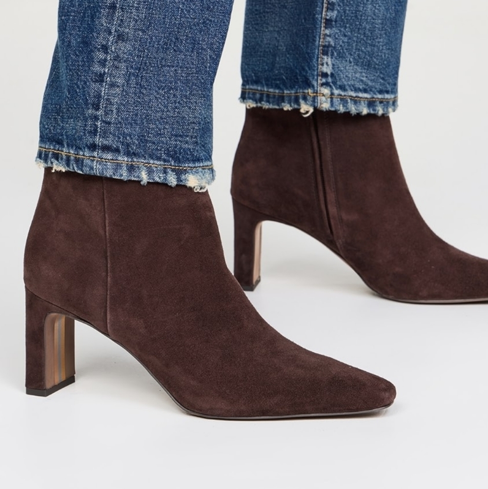 Sam Edelman Dark Brown Suede Ankle Booties
